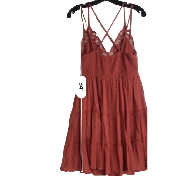 Brand New In Bohemian Burnt Orange Skater Dress Size S - Picture 7 of 16